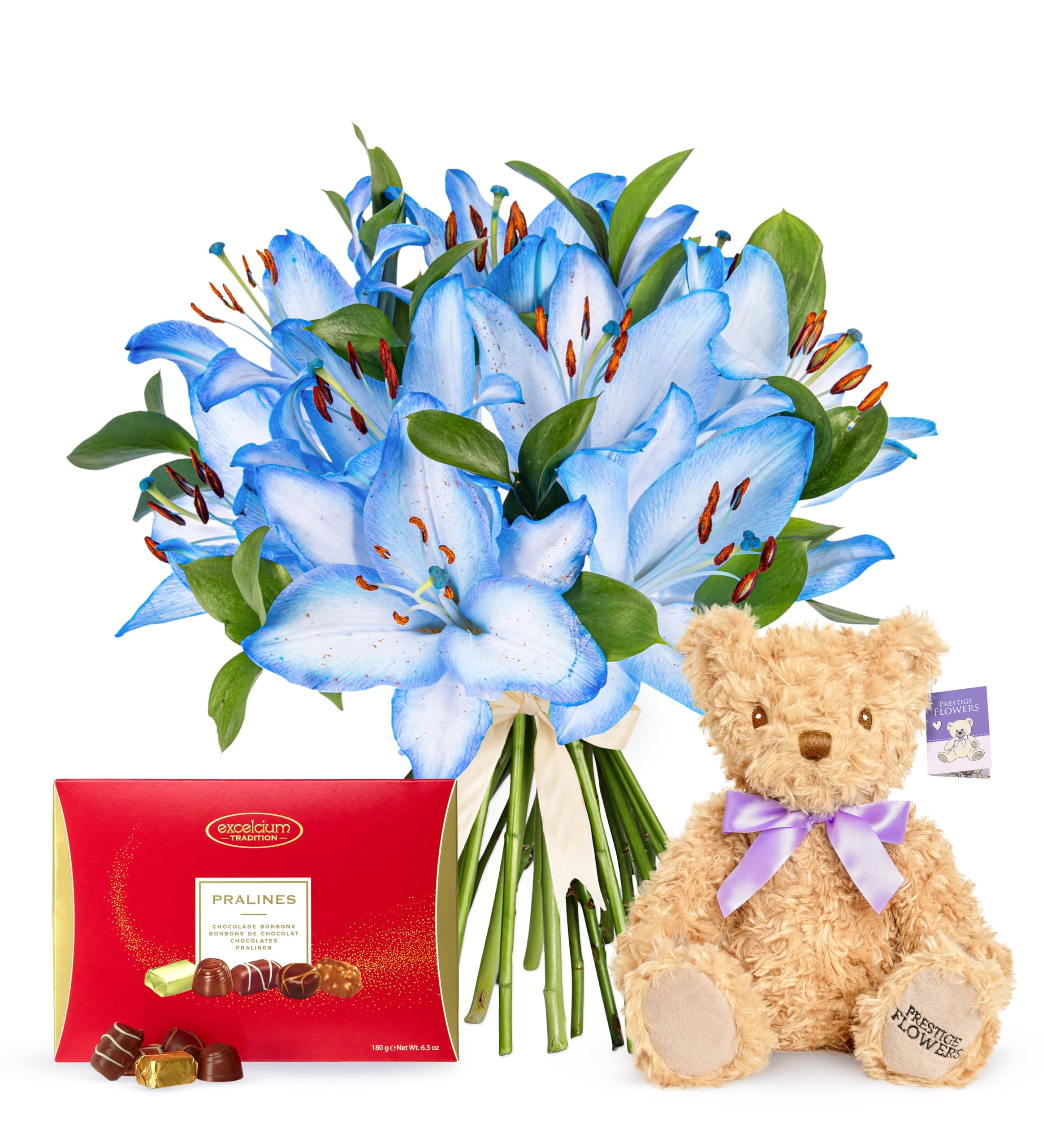 Ocean Lilies - Fresh Flowers - Birthday, Anniversary, Get Well, Thank You, Occasion Flower - Cut Floral Arrangement for Gifts (+ Gift Set)