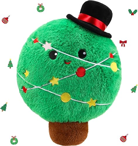 Miniatura 8 de Almohada de felpa de elfo verde de Navidad de 14 pulgadas, almohada de peluche grande de Navidad para el hogar, dormitorio, oficina, sofá,
