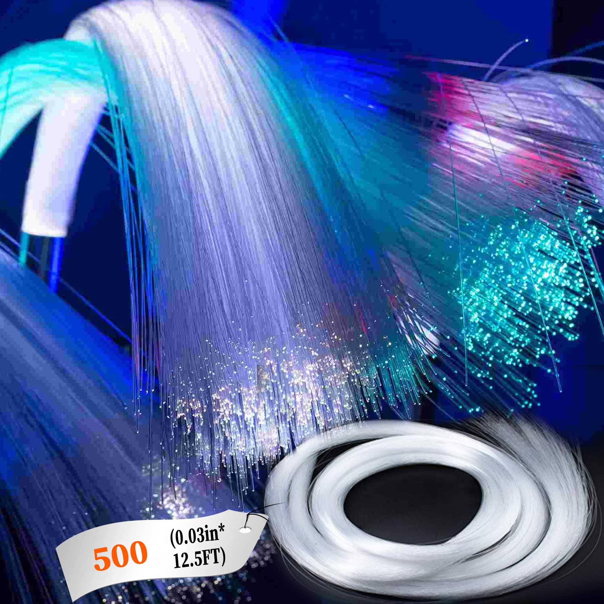 VASTFIRE 2000m 6750ft Glow in The Dark Stars for Ceiling Fiber Optic Cables 500pcs*0.03in*13.5ft / 0.75mm*4m RGBW Strands for Starlight Headliner Star Projector Galaxy Light Starlight Projector