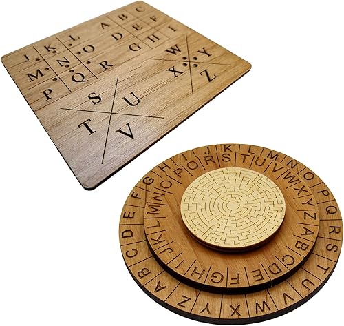 Paquete de accesorios para sala de escape disco decodificador de cifrado Pigpen y Laberinto