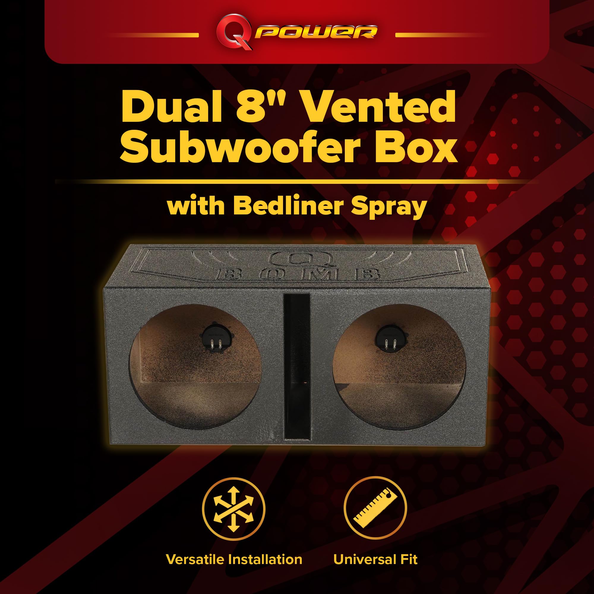 密会 DVD-BOX2 qqffhab Q Power QBOMB8V Dual 8 Inch Vented Port Subwoofer Sub Box with