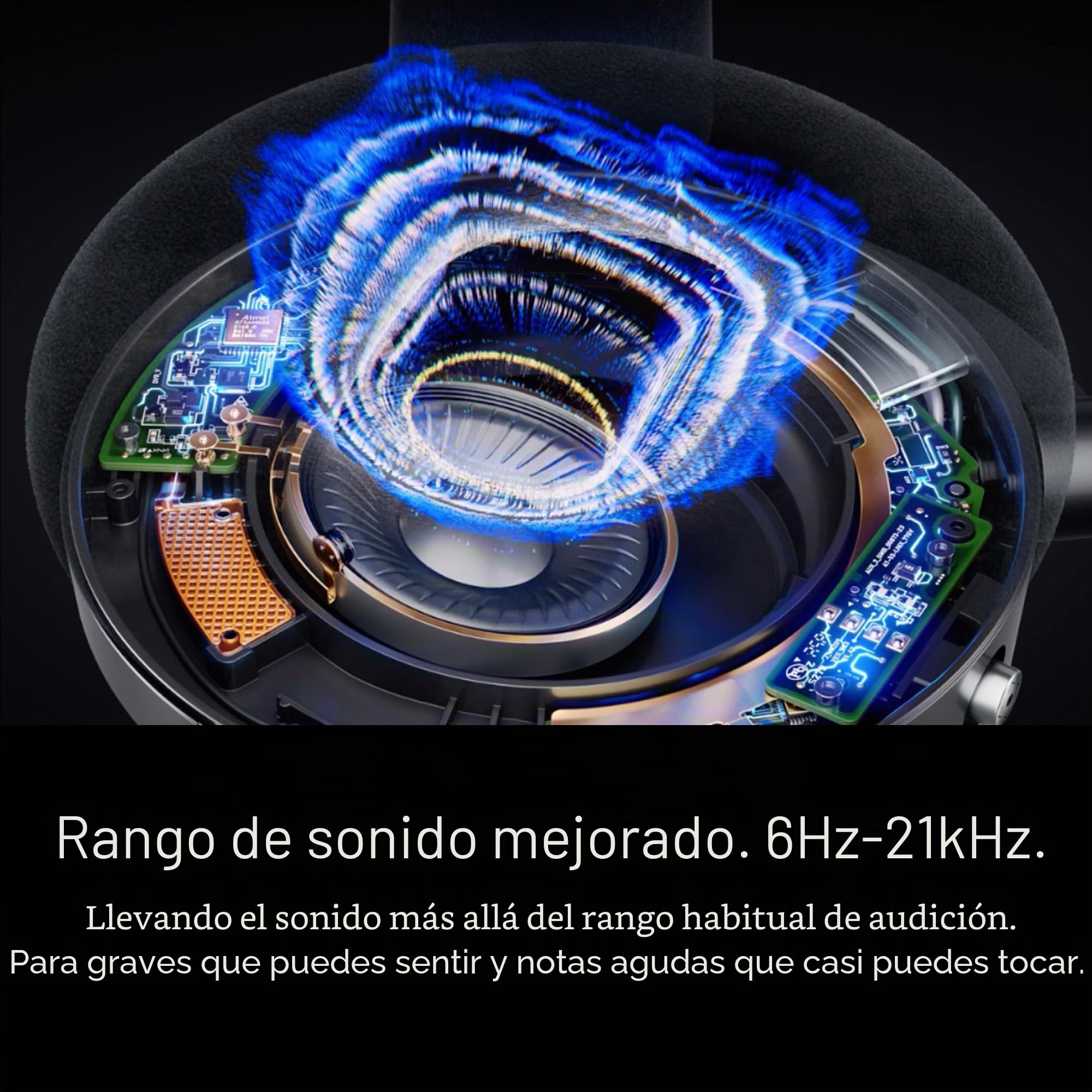 Dyson Ontrac Auriculares inalámbricos con cancelación Activa de Ruido – 55h de autonomía – Bluetooth 5.0 – Carga rápida de 10 min – 6 Hz a 21 kHz – Estuche de protección – (Azul de Prusia/Cobrizo)