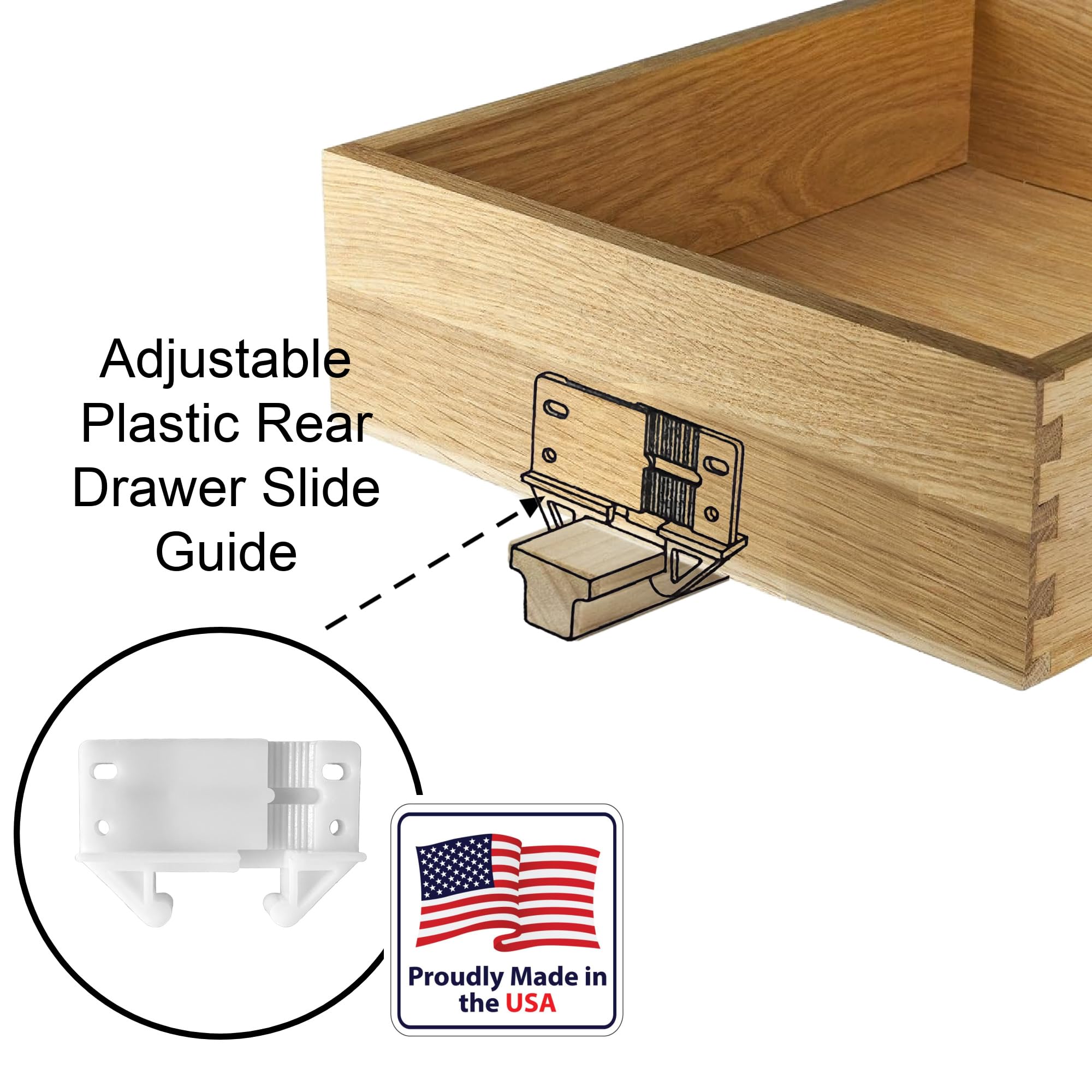 Drawer Slide Guides - 1/4" Rail T-Shape -5 Drawer Slide Guides - 1/4" Rail T-Shape -5