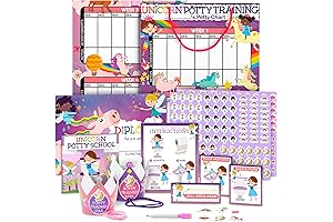 Unicorn Potty Training Chart for Girls - 4-Week Reward System with Motivational Tools