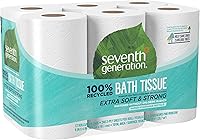 Seventh Generation 100% Recycled 2-Ply Toilet Paper, Chlorine-Free Bath Tissue, Septic-Safe, 12 Rolls Eco-Friendly