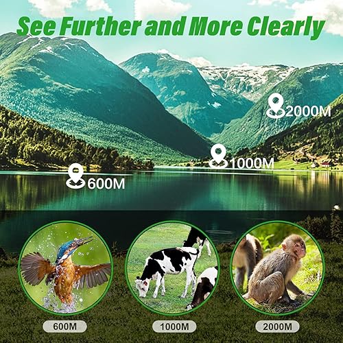 Miniatura 6 de Telescopio monocular de alta potencia 16X52, monoculares compactos de prisma HD para adultos, negro