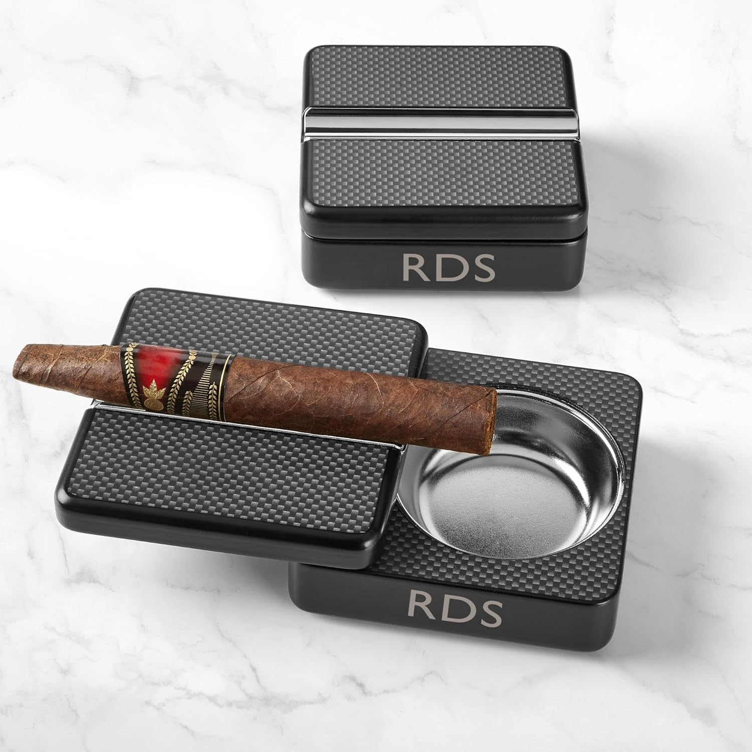 Let's Make Memories Personalized Cigar Holder/Ashtray – For Dad, Grandpa, Groomsmen