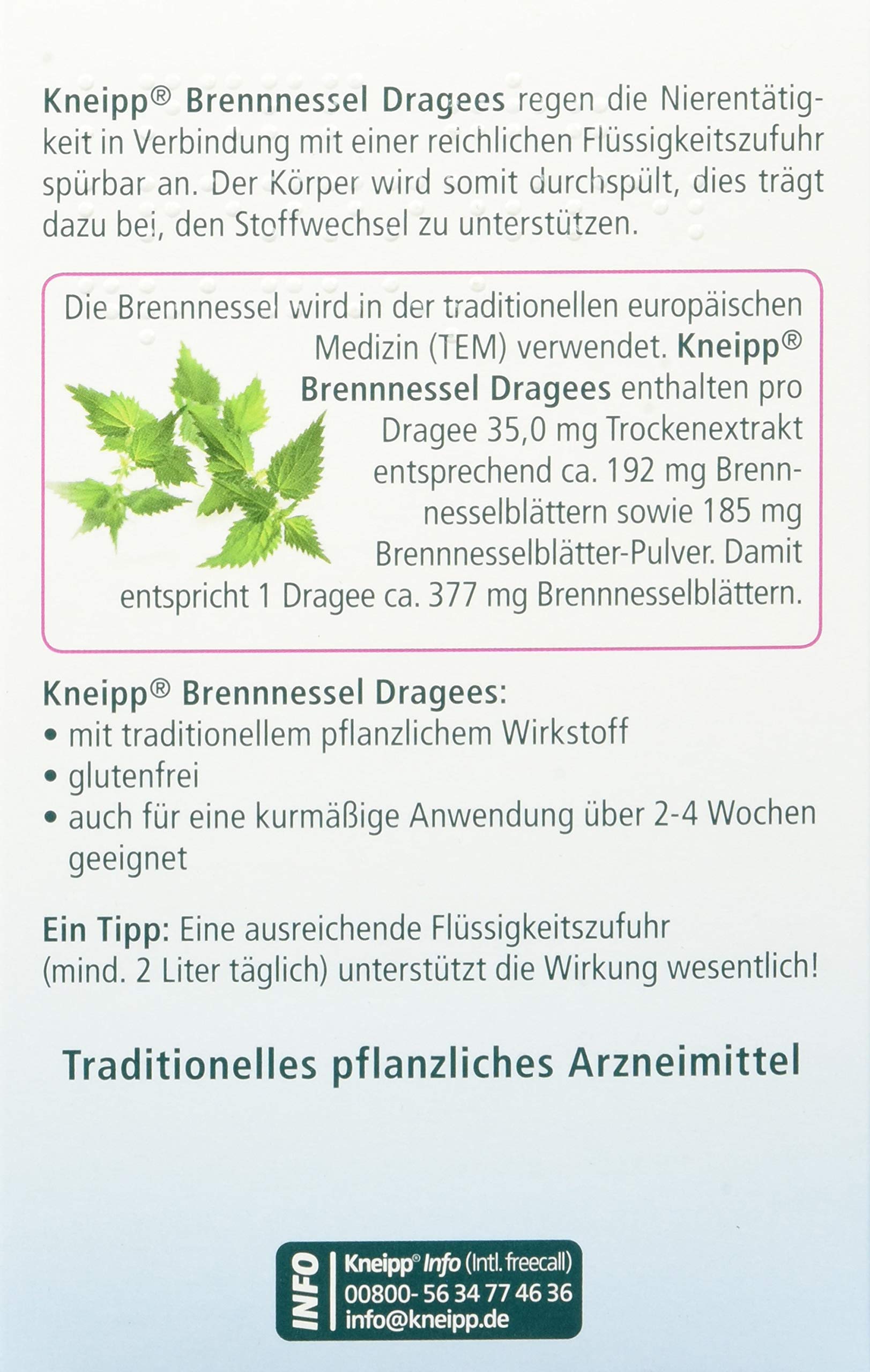 Kneipp Brennnessel Dragees natürlich durchspülend, 90 pz Compressa