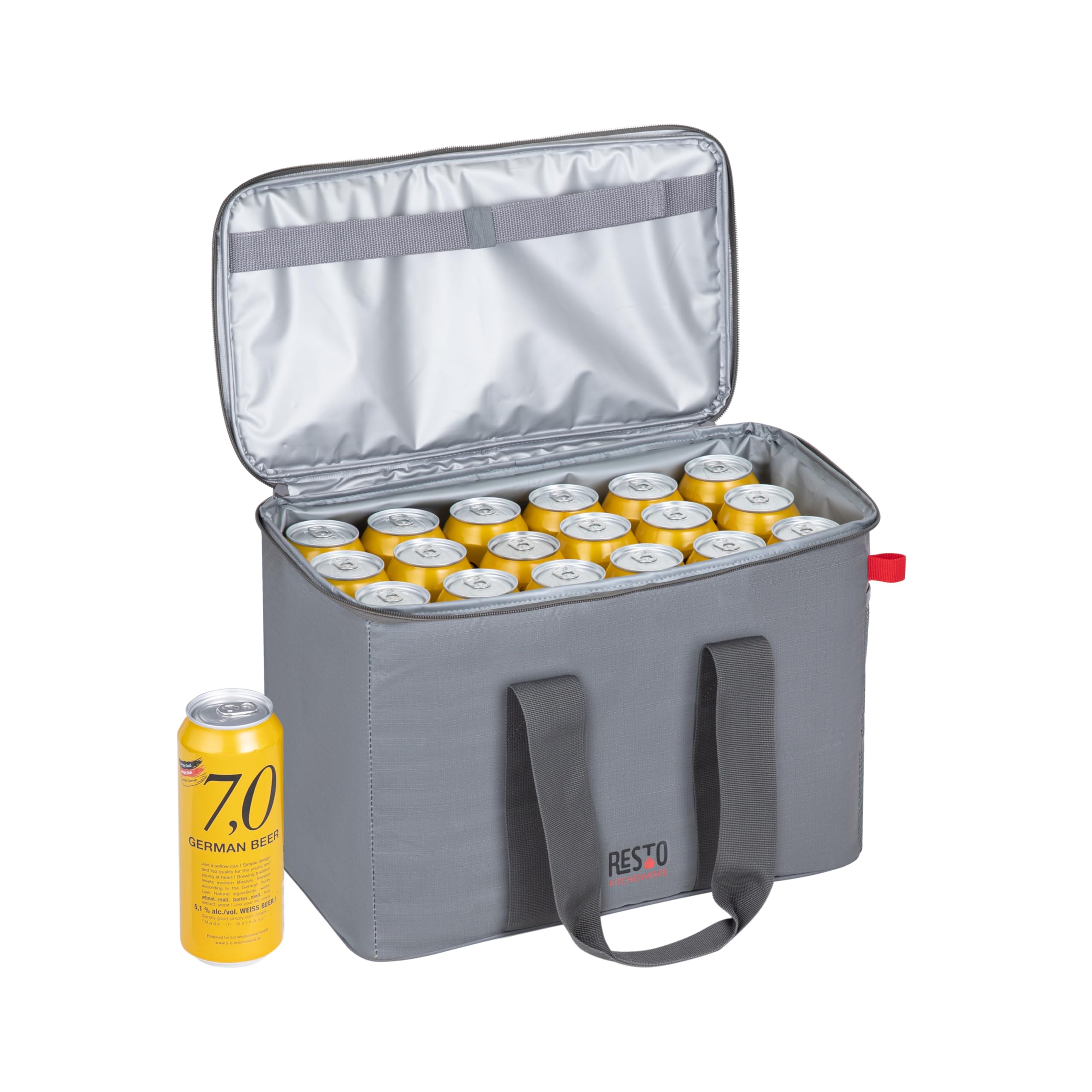 RESTO 5523 Sac Isotherme Pliable 23 l – 22 x 43 x 28,5 cm – pour Homme et Femme – Sac Isotherme étanche pour Le Bureau, l'école, Les Voyages – Gris