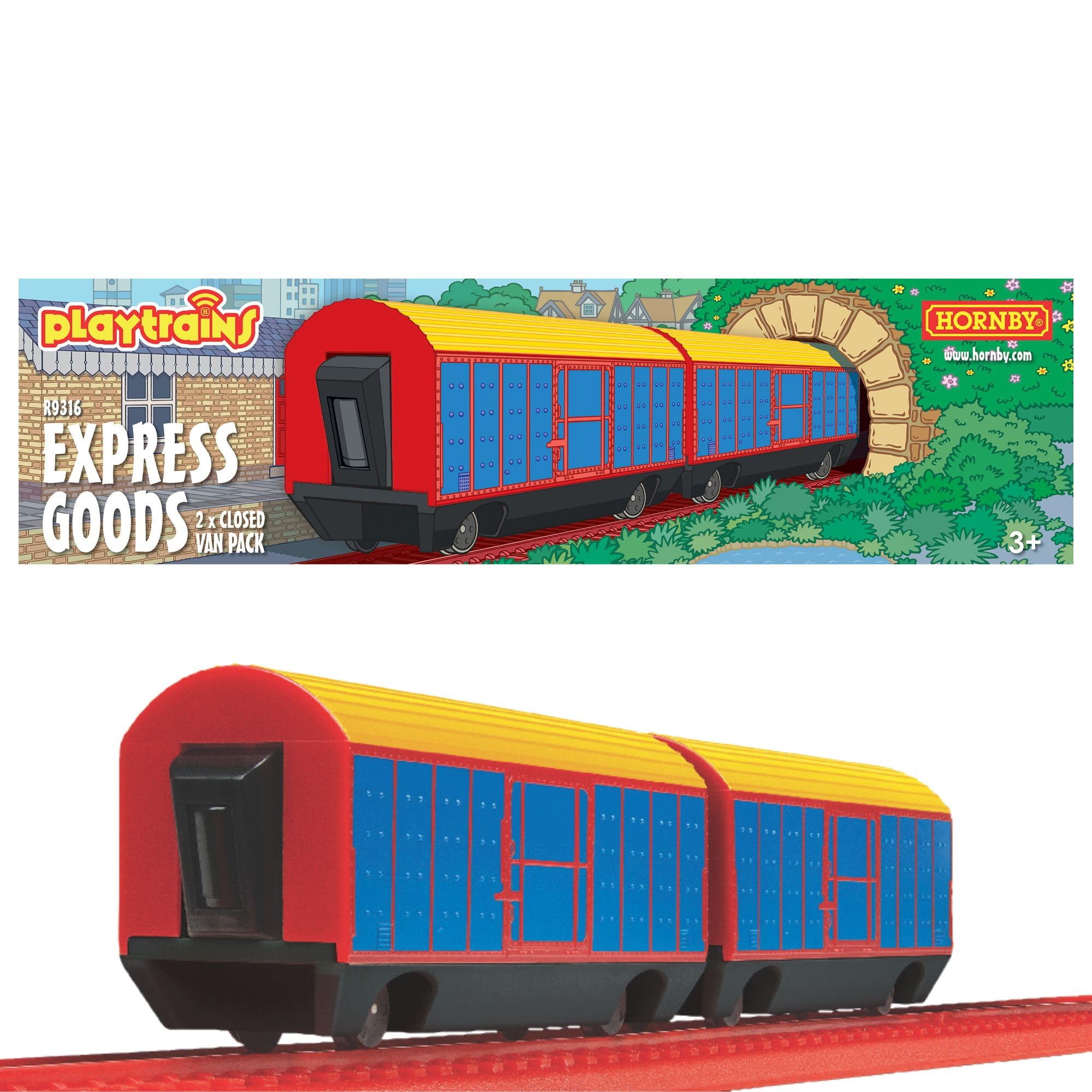 Playtrains Express Goods 2 x Closed Wagon Pack