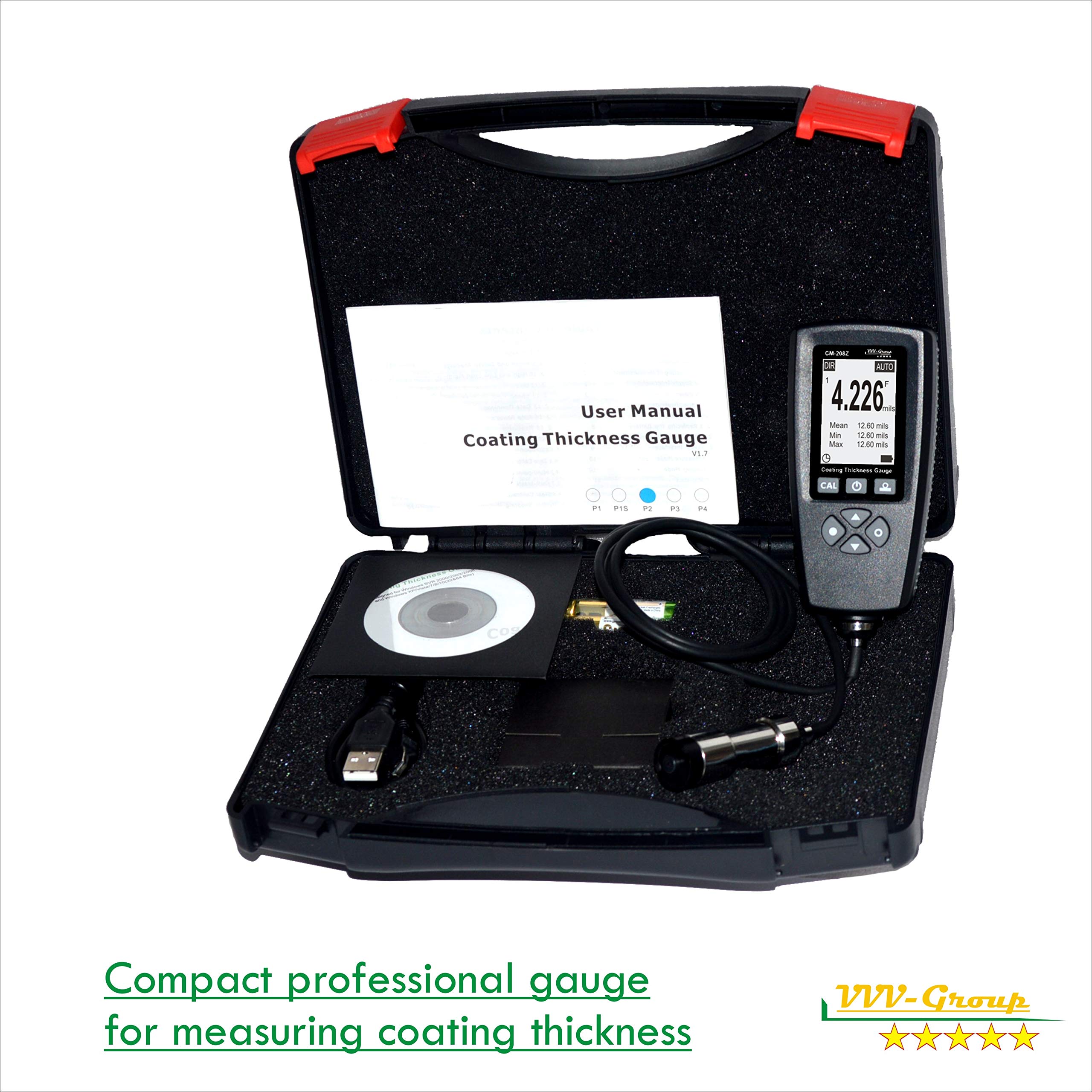Digital Coating Thickness Gauge CM208Z Ultrahigh Precision Probe