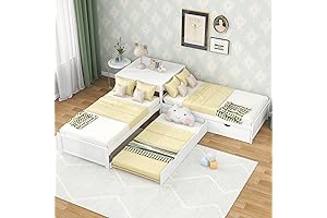 3-in-1 Twin L-Shaped Bed with Storage: Perfect for Sharing Spaces