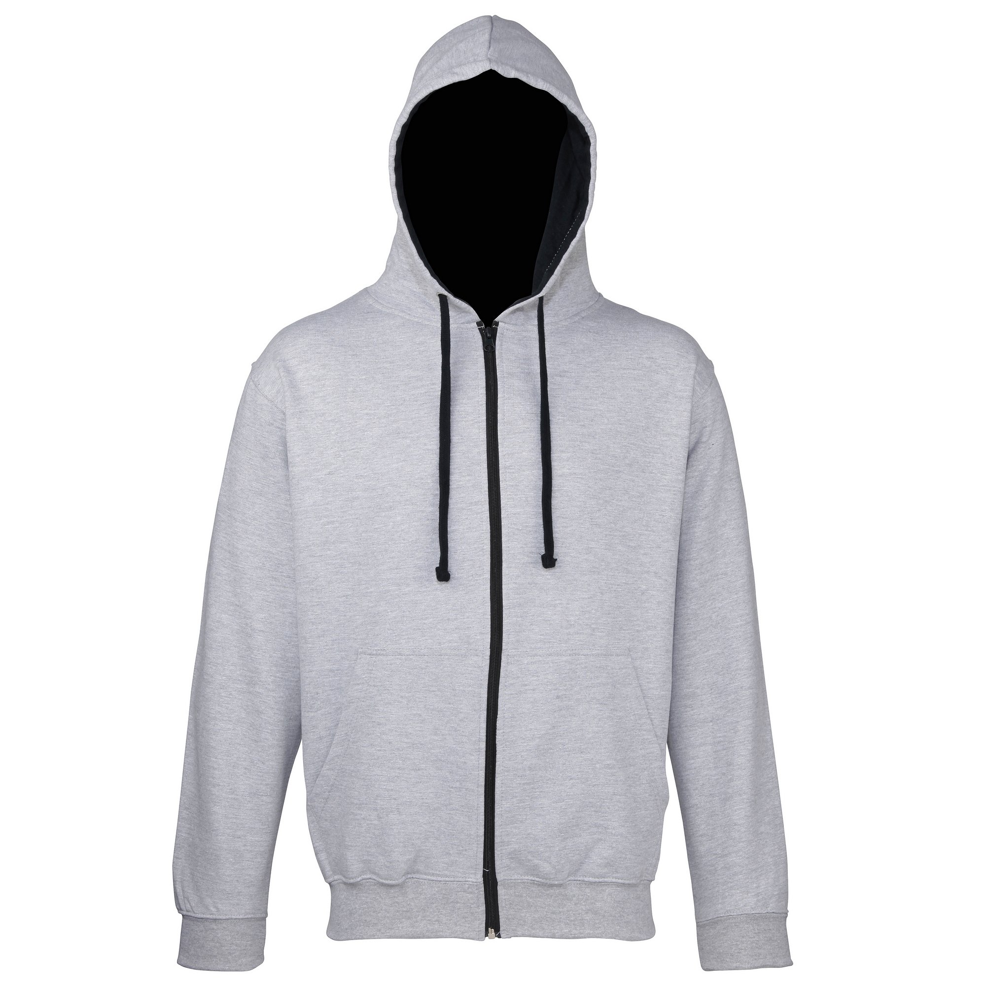 AWDis Men's Varsity Zoodie Hoodie, Multicoloured (Heather Grey/French Navy), Large