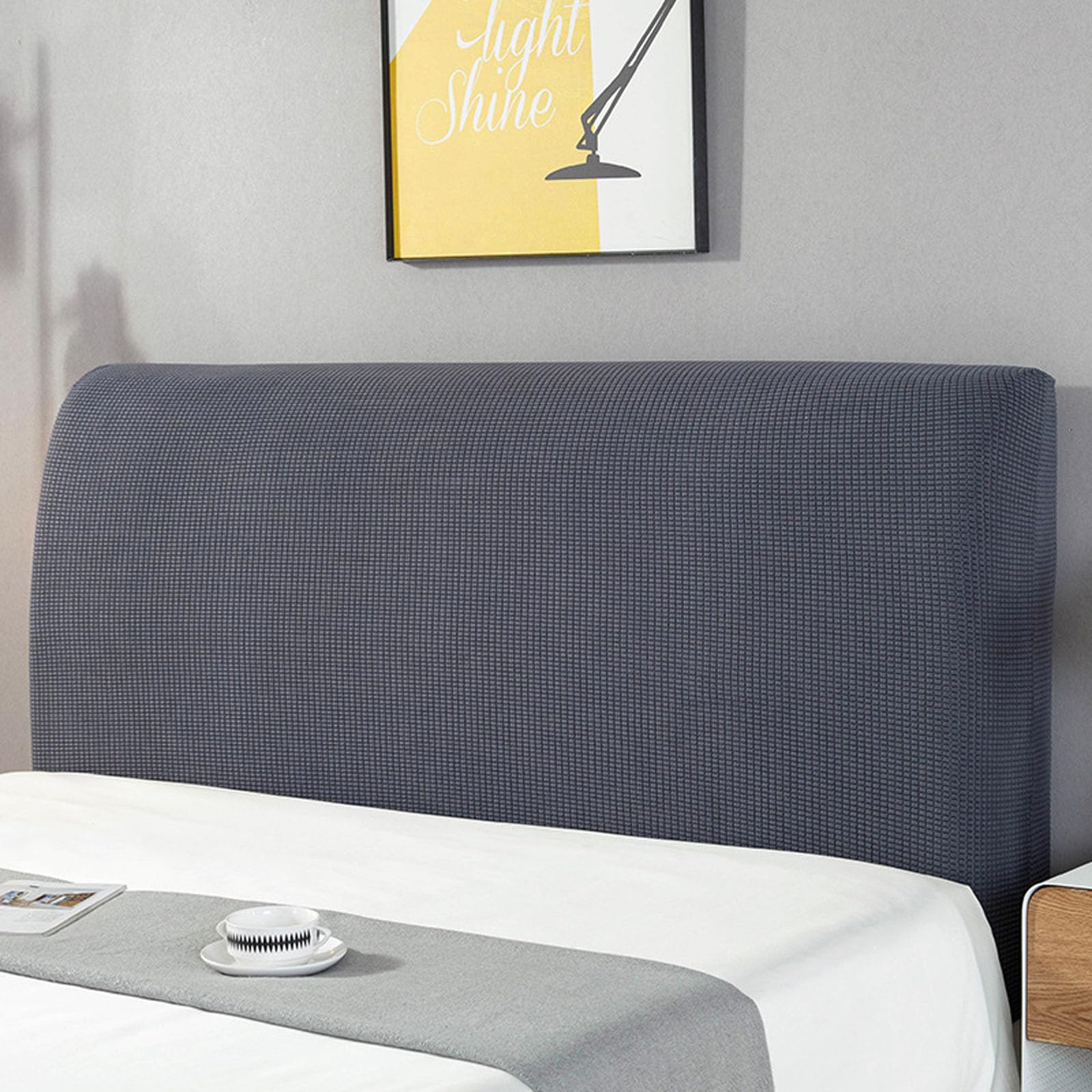 Bed Headboard Covers, Headboard Slipcover Protector for Double Bed/Small Double, All-inclusive Elastic Headboard Protection Cover(Size:190cm,Color:Dark Gray)