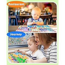 Benresive Reusable Sticker Book for Toddlers 2-4 Years, 3 Sets Travel Stickers for Kids, Waterproof Sticker Books for Toddlers 1-3, Crafts Activities for Todddlers 1-3 2-4 3-5