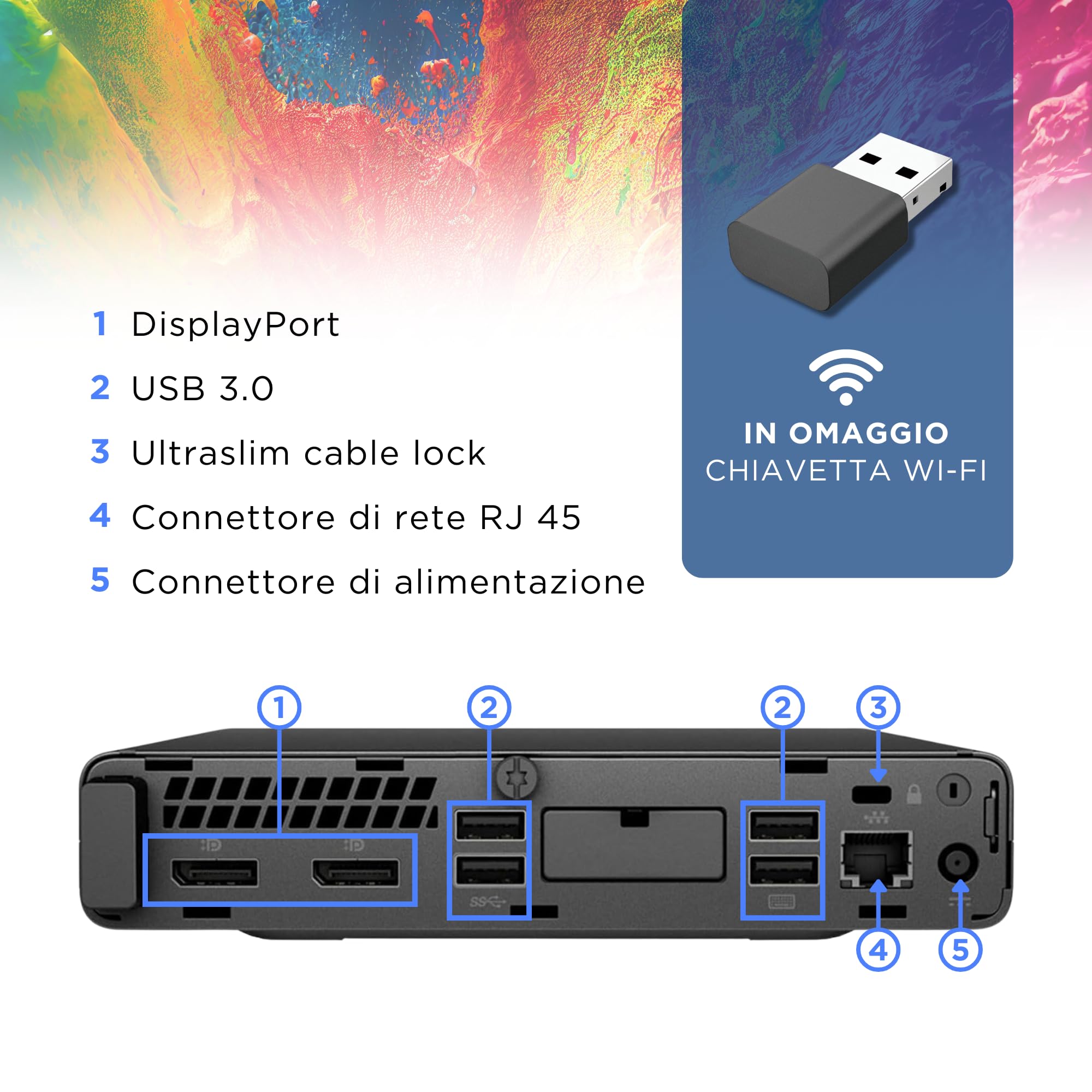 HP EliteDesk 800 G5 Mini Intel i5-9500T 6Core 2.20GHz RAM 16Go SSD 512Go - Desktop Tiny Prêt à l'emploi avec Windows 11 - Clé WiFi Gratuite (Reconditionné)