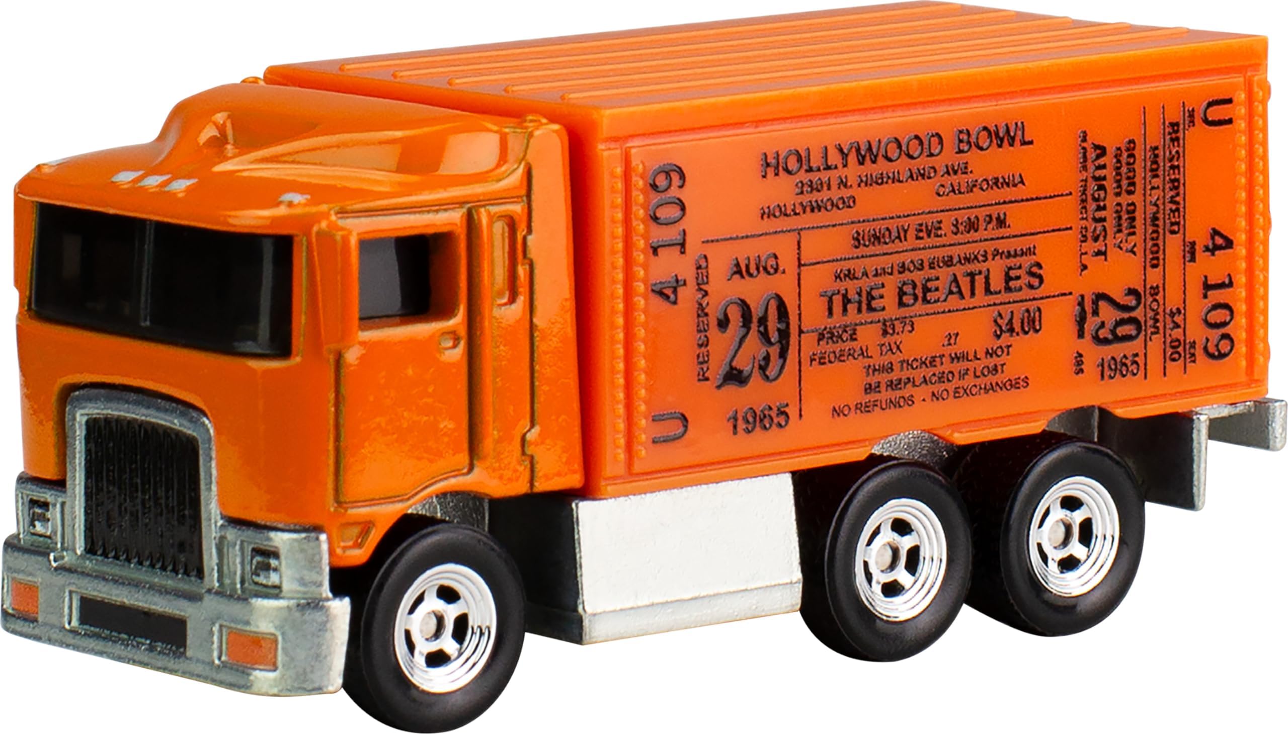 Premium Toy Truck, 1:64 Scale Die-Cast Beatles Semi Replica with Hollywood Bowl Ticket Deco, for Pop Culture Fans