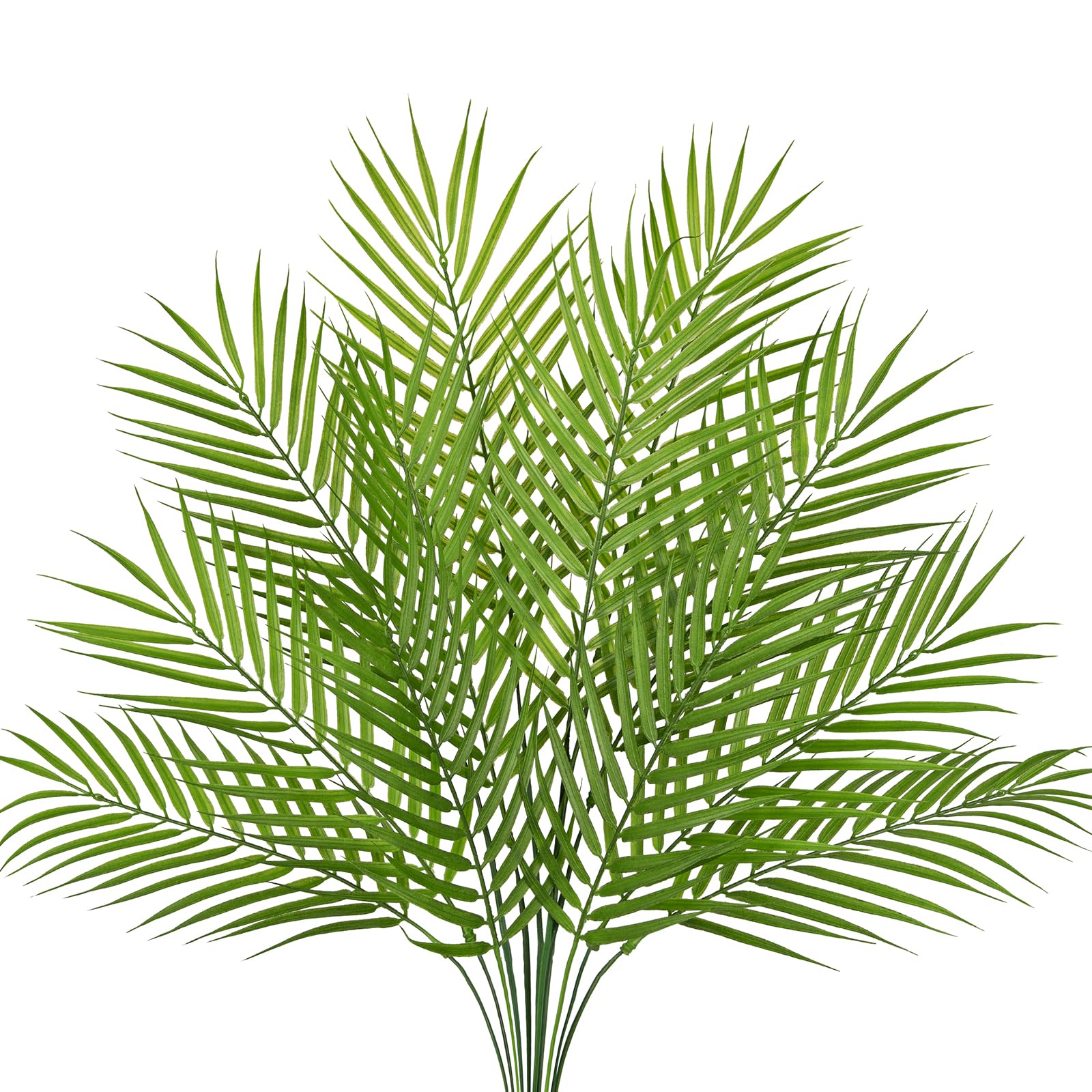 Briful Set of 12 Artificial Palm Leaf Stem Fake Plants - 24.4" Faux Palm Leaves Artificial Fern Plant for Vase, Floral Arrangement, Living Room, Office, Home Decor