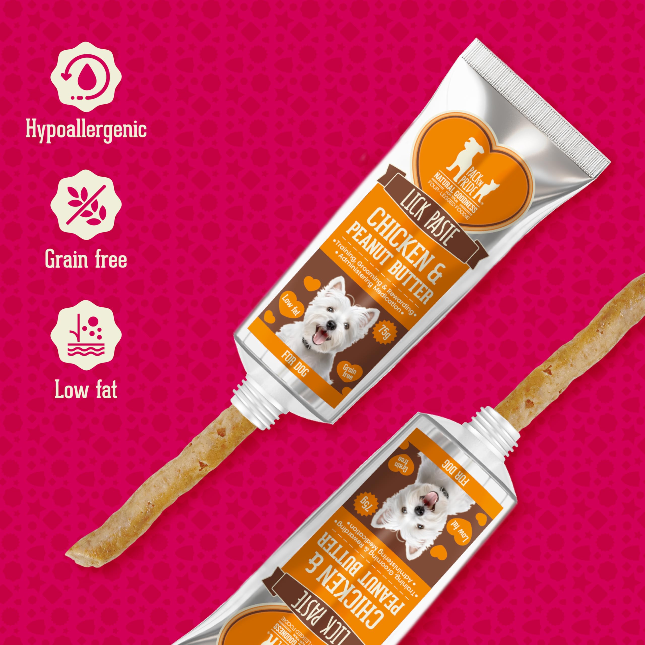 PACK'N PRIDE Liver Paste Dog Treats, Chicken and Peanut Butter Flavour Lick Paste, Rich in Nutrients, Portable - Image 2