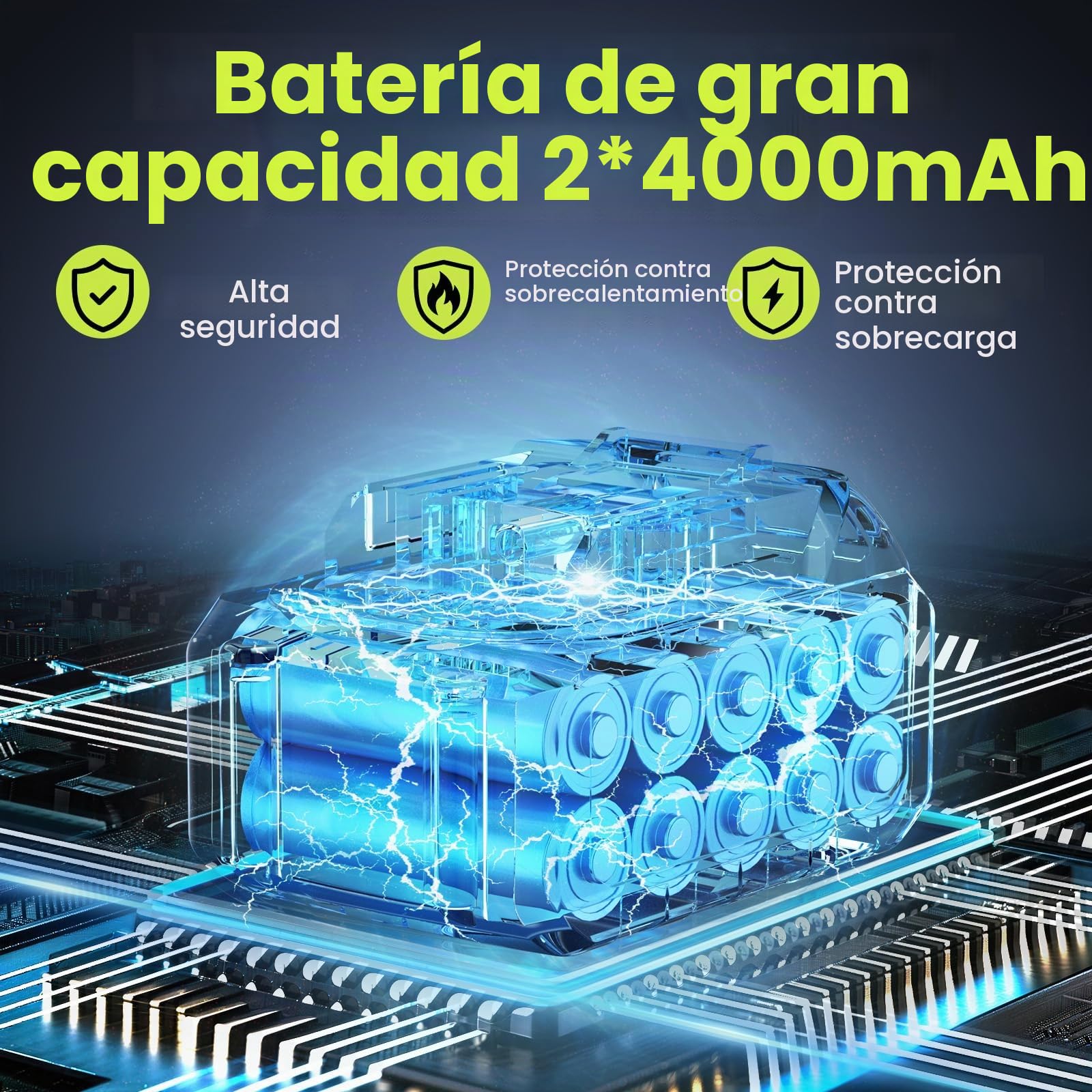 Soplador De Hojas, con Una Batería 8000 mAh, Una Velocidad Máxima del Viento 320 Km/h, 5 Velocidades De Viento Ajustables y Un Modo Turbo, Se Puede Utilizar para Limpiar Jardin, cesped, Hojas y Nieve