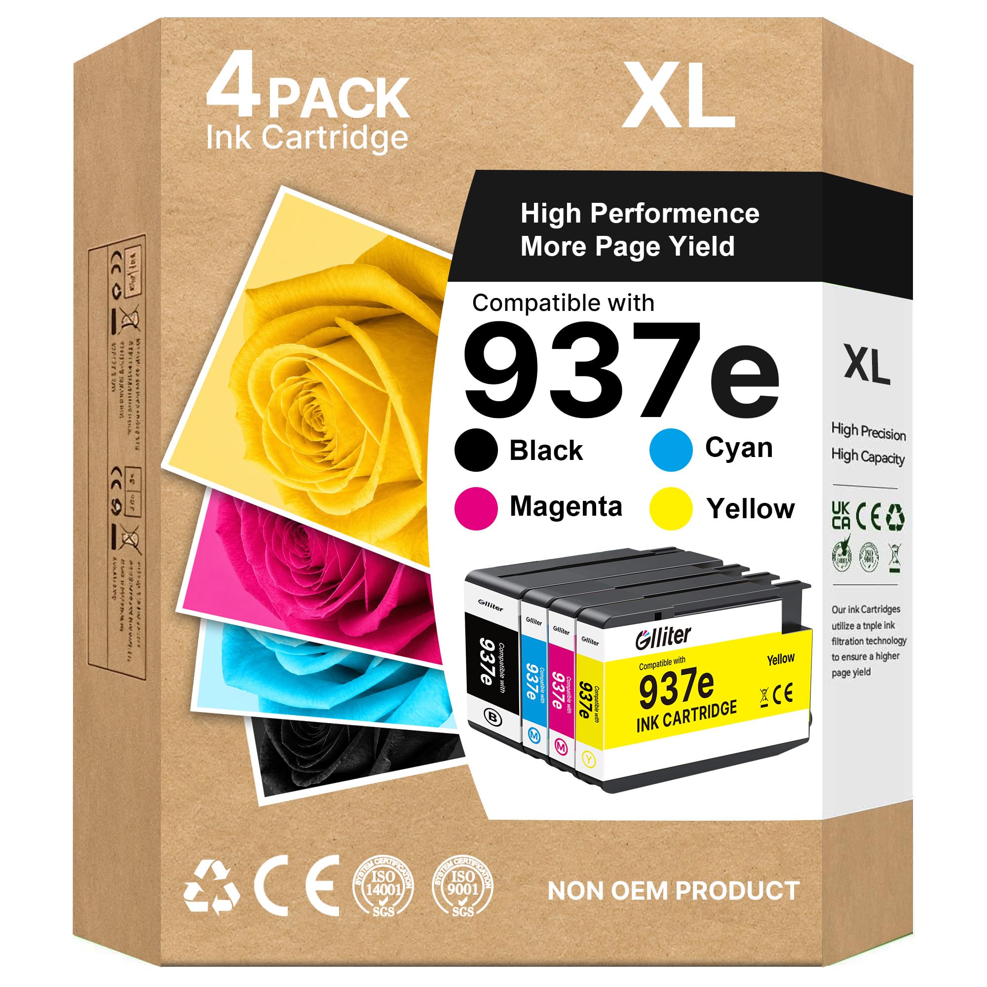 937 Druckerpatronen XL Ersatz für HP 937 937e 937XL Druckerpatronen für HP Officejet Pro 9120e 9132e 9730e 9122e 9135e 9125e Patronen