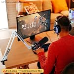 SUNMON QuadCast Boom Arm Mic Stand with Foam Cover, Adjustable White Microphone Arm Stand for HyperX QuadCast, QuadCast S and QuadCast 2