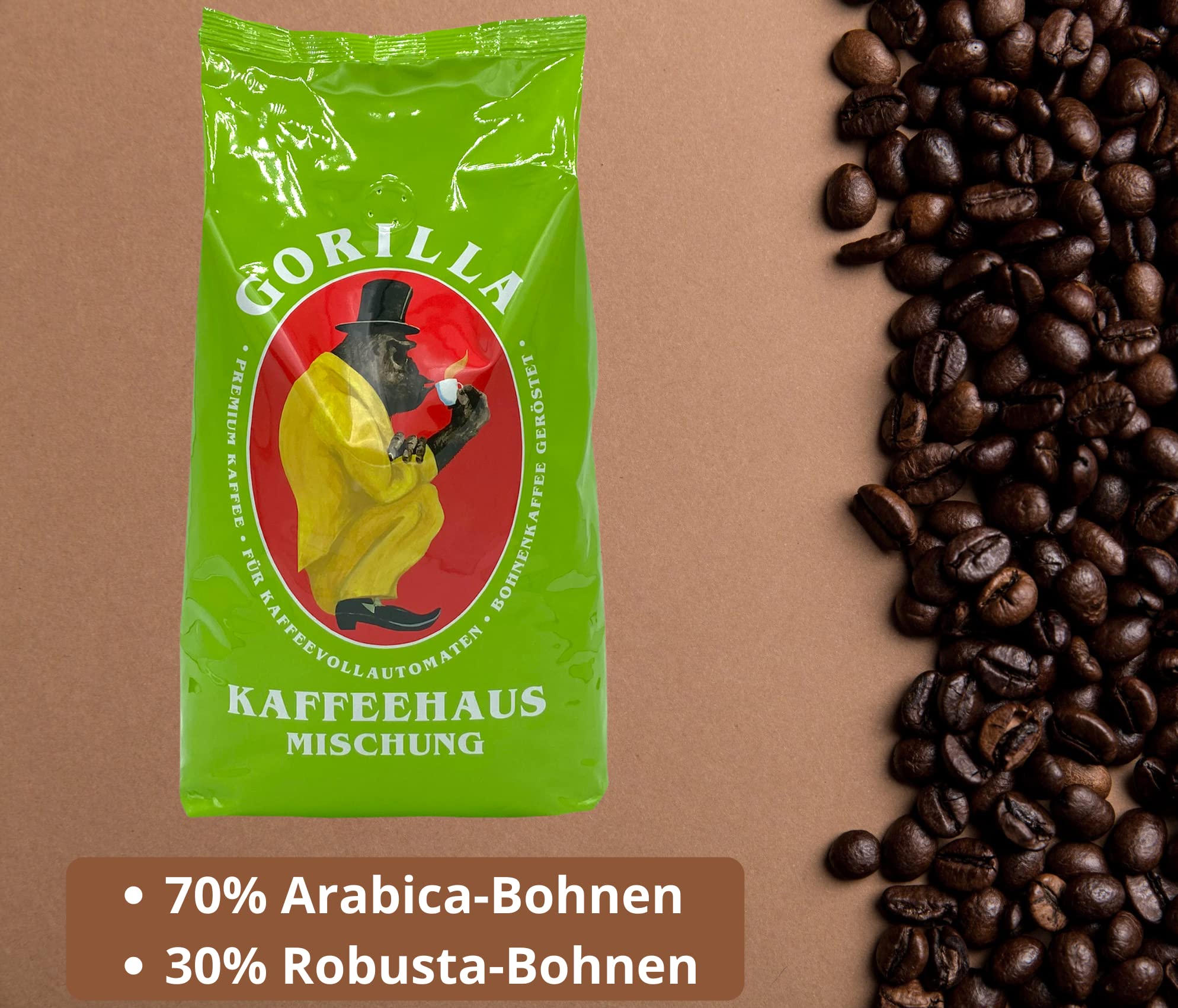 Gorilla Kaffeehaus Mischung 3x 1000g Joerges + Jassas Gebäck | Gorilla Kaffee | Gorilla Kaffeehausmischung