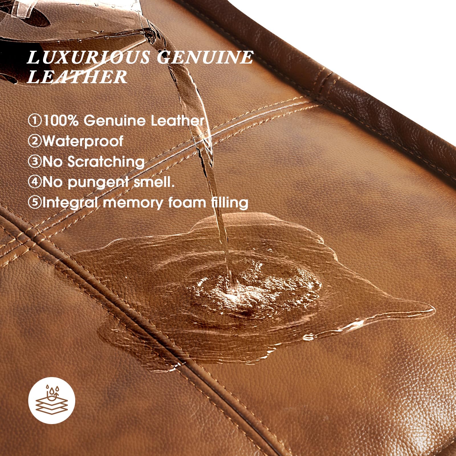 Best Brown Leather Ottoman Picks for 2026 2 Divanus Leather Ottoman,Handmade Stuffed Square Ottoman,Genuine Leather Pouf, Fo — product photo
