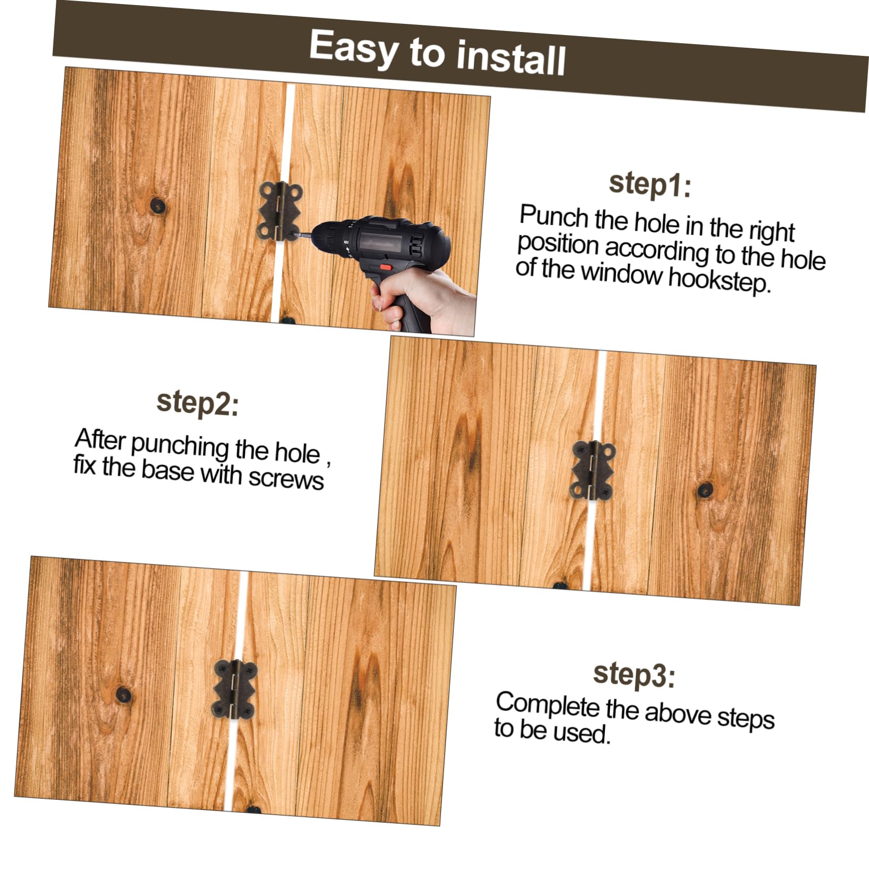 CIYODO 3sets Wooden Box Cabinet DIY Accessories Retro Design Hinges for Door Closer Furniture Hinges 48pcs*3