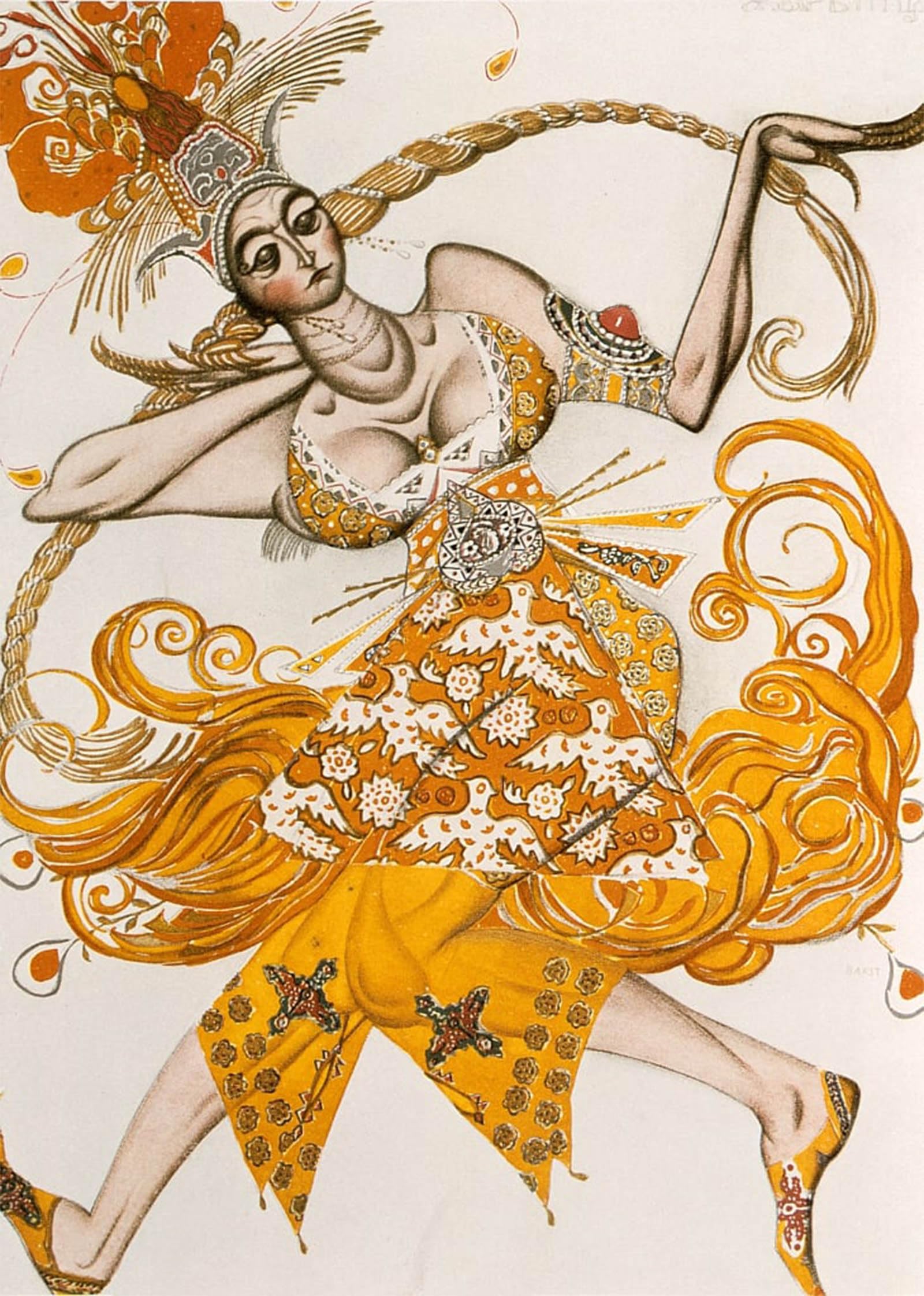 SERENDIPITP Vintage Wall Art Canvas Nordic Poster Canvas Print Picture the Firebird Costume for the Firebird the Ballet by Leon Bakst Wall Art Poster for Home Decor 60x90cm
