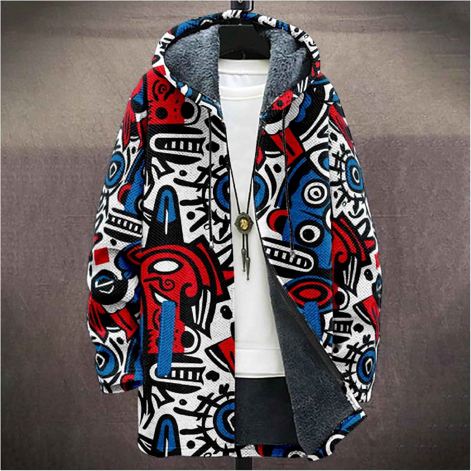 MARSVOVO Mens Zip Up Long Cardigan Hoodies Casual Fall Winter Warm Fleece Lined Knitted Sweater Coats Outwear Cardigan - Image 5