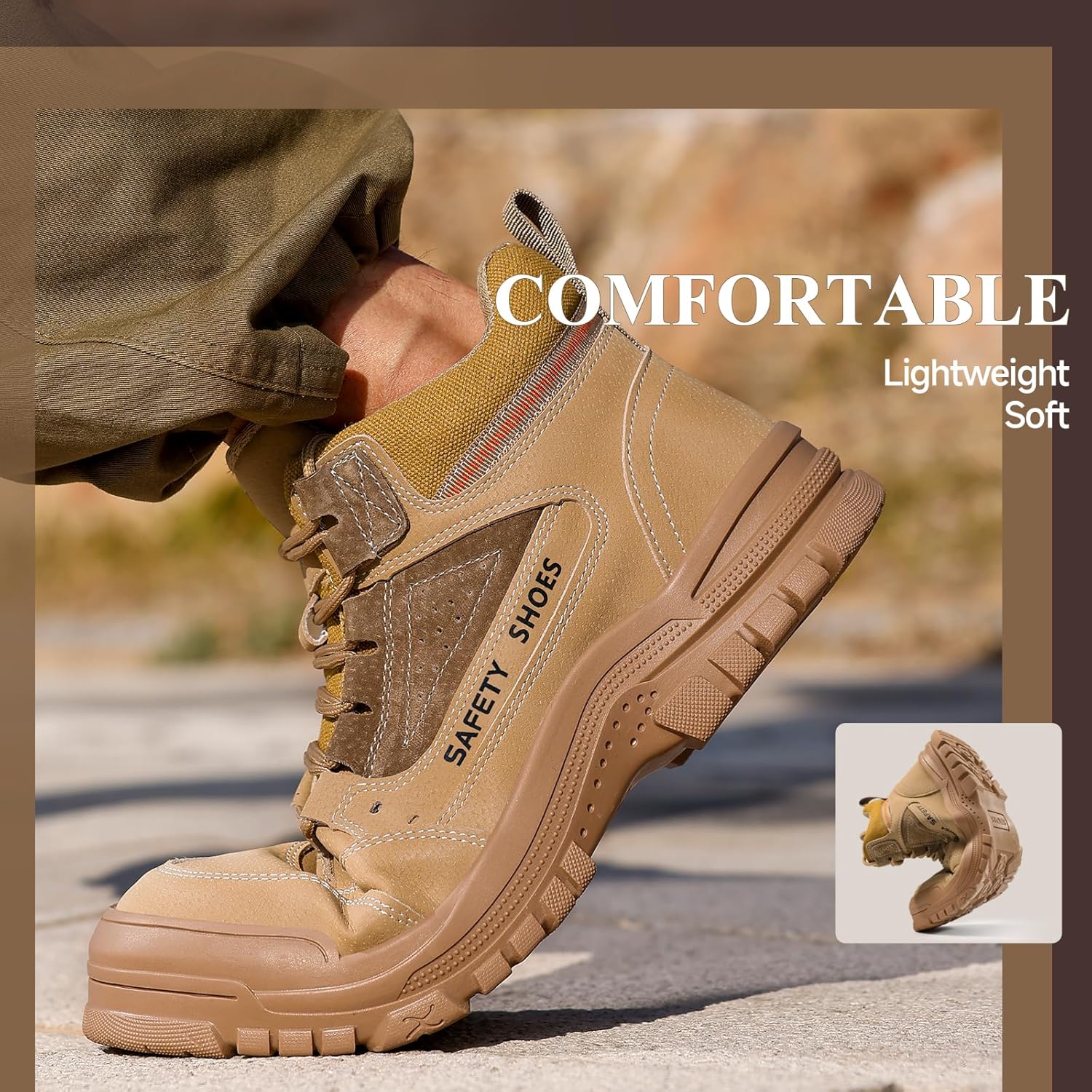 Steel Toe Boots for Men Puncture Resistant Safety Work Boots with Kevlar Midsole Industrial Lightweight Men's Work & Utility Protective Shoes for Construction Warehouse Factory - Image 5