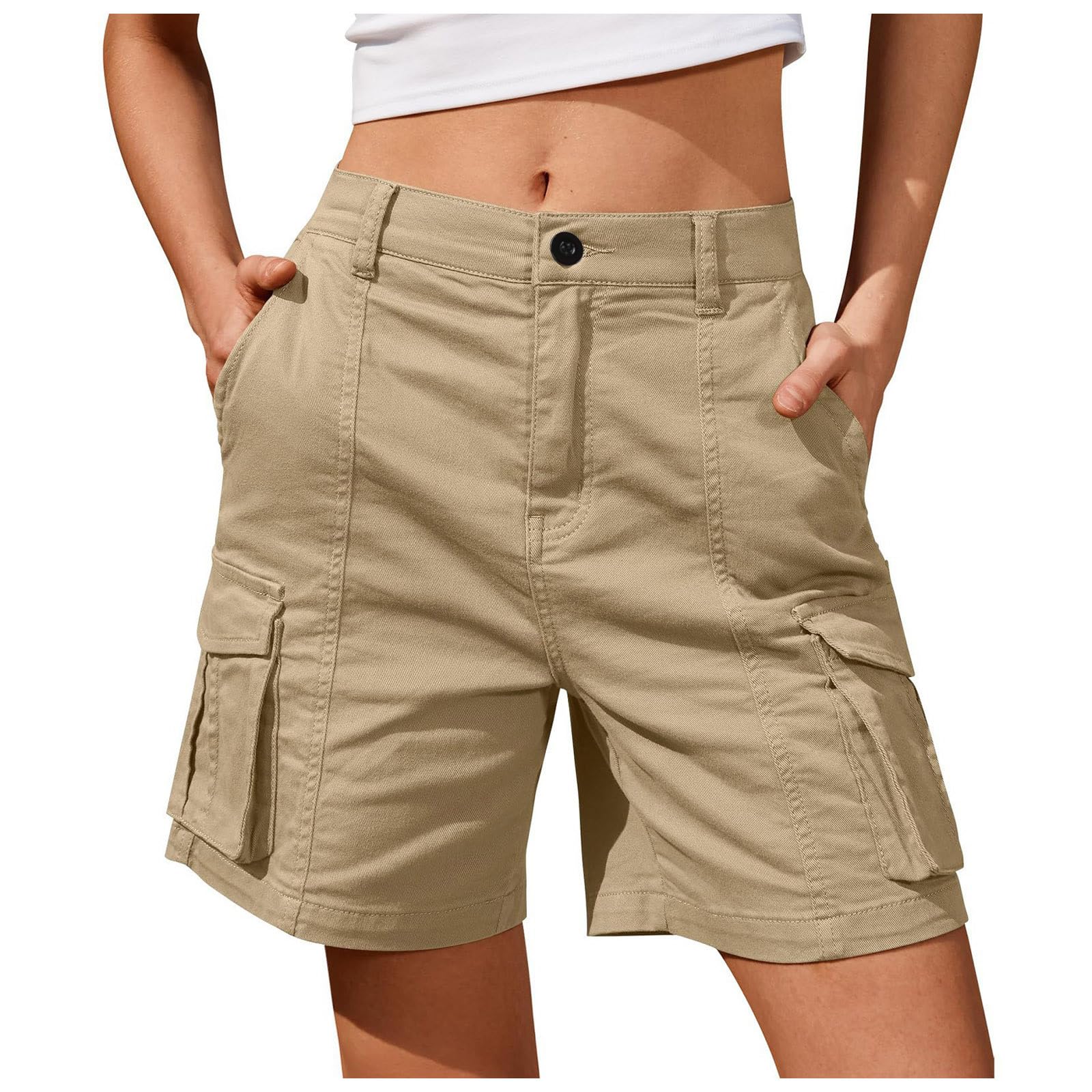 Sunnyuk Pantalon Corto Vaquero Mujer Cintura Alta Golf Verano Ligeros Secado Rápido Pantalones De Senderismo Deportivos Cortos para Entrenamiento Yoga Exteriores Pantalones Cortos