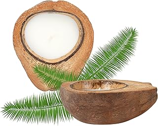 Restaurantware-Coco Casa 6.5 x 2.5 Inch Coconut Shell Candle, 1 Hand Pou...