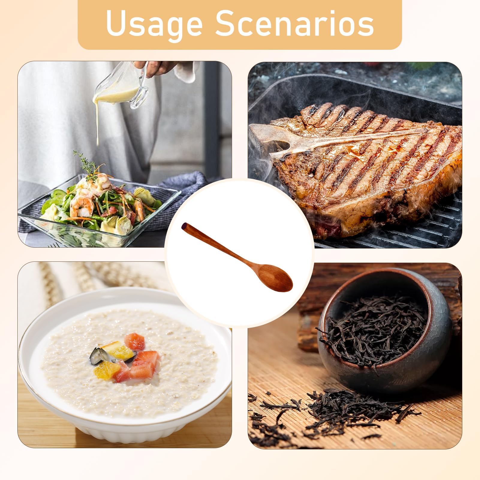 2 Cucchiai Da Cucina In Legno Di Acacia - 19 Cm, Ecologici, Eleganti, Per Mescolare E Servire - Foto 11