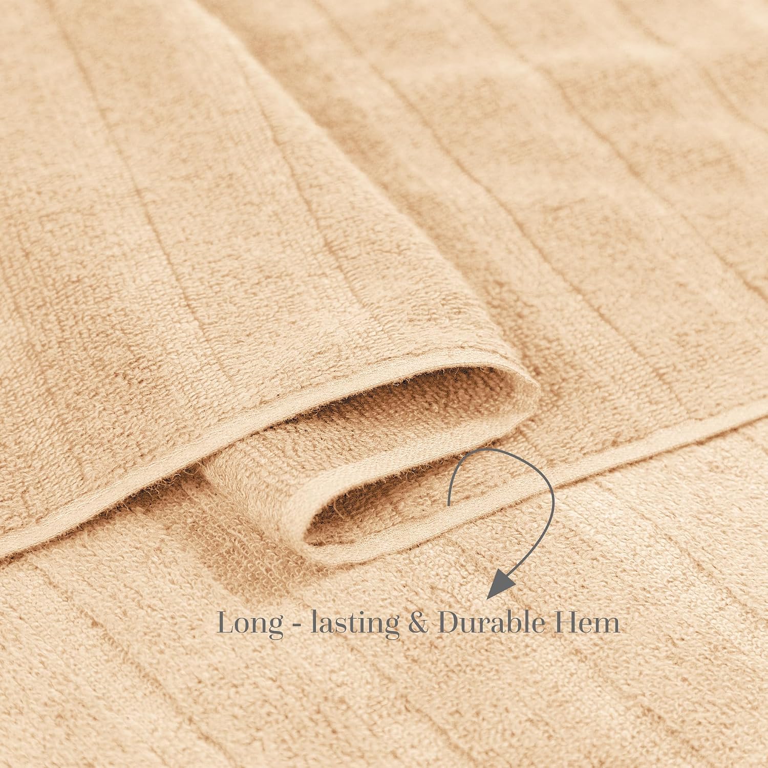 TRIDENT Luxury Bath Towel Set of 6 Quick Dry Towels for Bathroom Shower Towel Set, 100% Cotton, Lightweight, Thick, Soft, Large, 2 Bath 27"x54", 2 Hand 16"x28", 2 Washcloths 13"x13", Beige