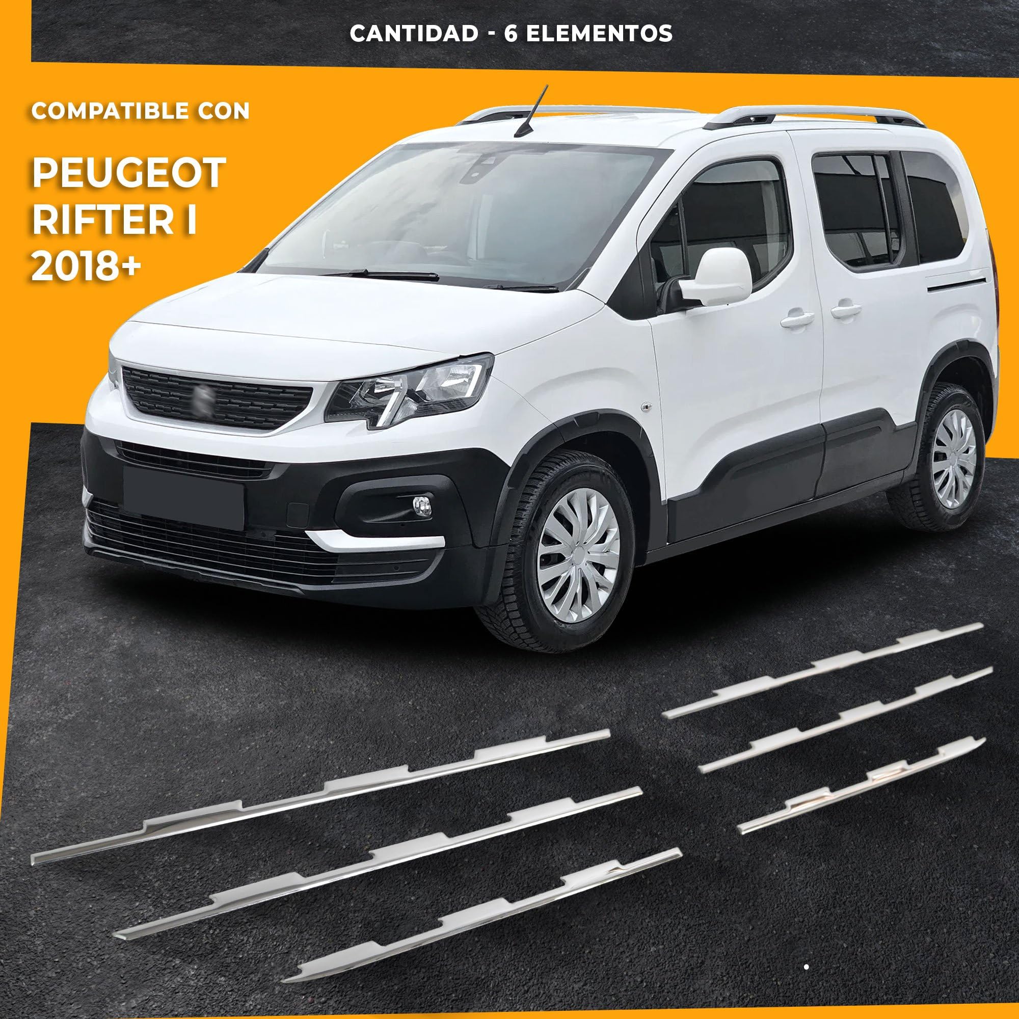 CHROMEMASTER | Compatible con Peugeot Rifter 2018-2023 Molduras del Radiador Delantero; Rejillas para el Coche; Acero inoxidable Pulido | Nuevo, Atractivo Aspecto del Vehículo