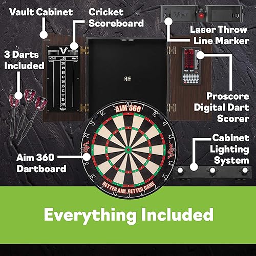 Miniatura 2 de Gabinete de diana de lujo con puntuación profesional integrada y marcador de cricket