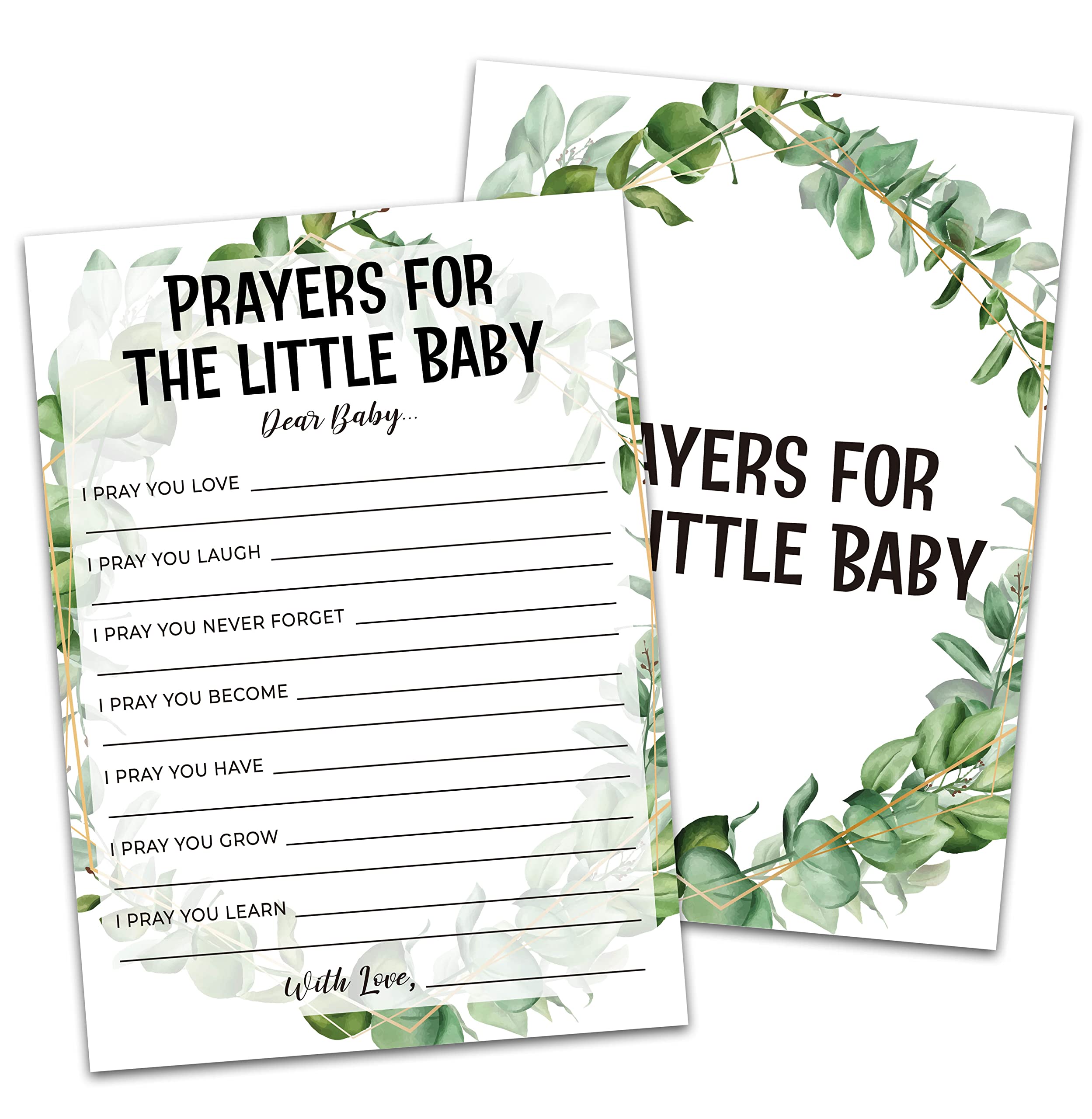 Karty do gry na baby shower, modlitwy do gry dla dziecka, tropikalna dżungla, karty imprezowe dla chłopców lub dziewcząt, zestaw 30 kart (zielony008)