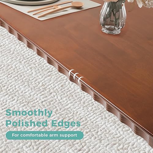 Miniatura 6 de Mesa de comedor de madera maciza de 47.2 pulgadas para 4, mesa de cocina moderna de roble moderno de mediados de siglo, mesa de comedor rectangular