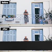 Vista 3 de MEANCHEN Cubierta para valla de privacidad de 3 x 10 pies, protección UV, resistente a la intemperie, impermeable, para apartamentos, exteriores