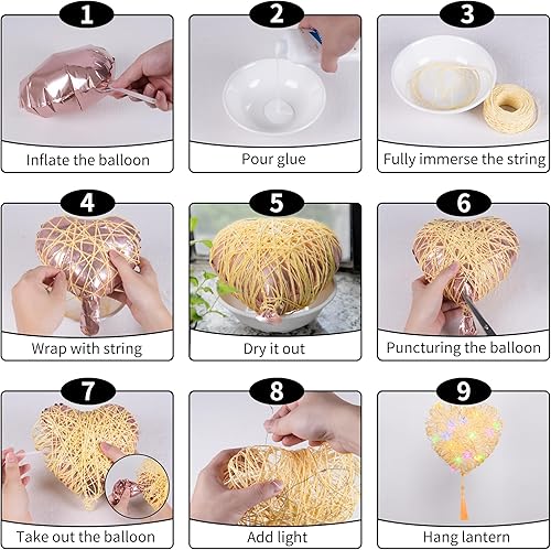 Miniatura 3 de bemece Kit de arte de cuerda 3D, artes y manualidades para niños de 8 a 12 años, kits de manualidades para regalos para cumpleaños, Navidad, luz