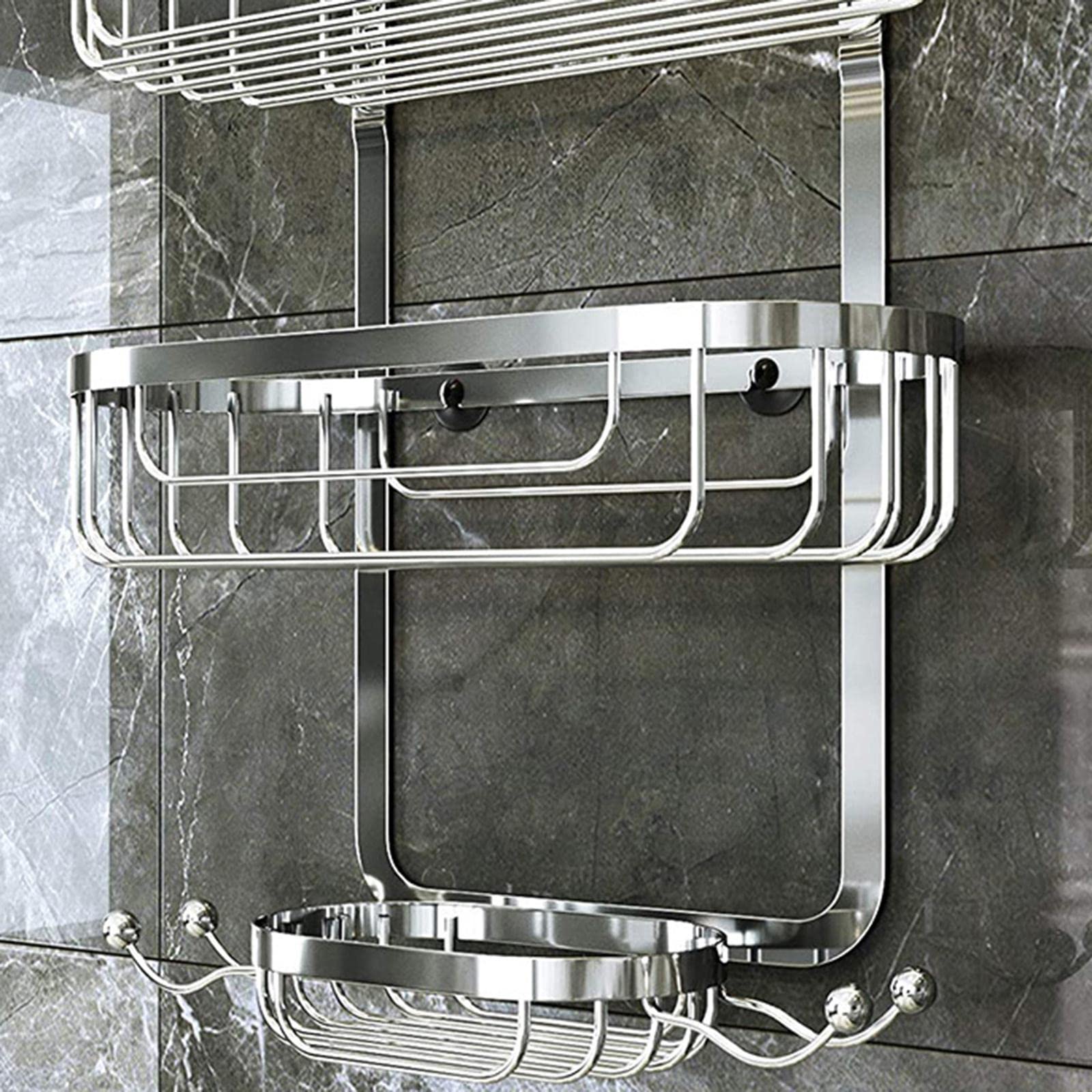 MERISHOPP™ Bathroom Shower Caddy Hanging Shelf Organizer Storage Holder Stainless Steel Chrome Plate 1