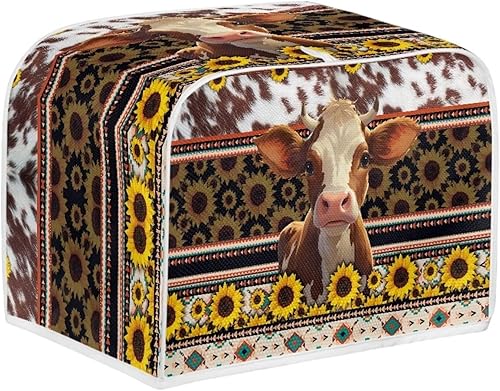 Vista 195 de UNICEU Funda acolchada para tostadora con patrón de café, se adapta a la mayoría de tostadoras estándar de 4 rebanadas patrón de café,Hojas de otoño