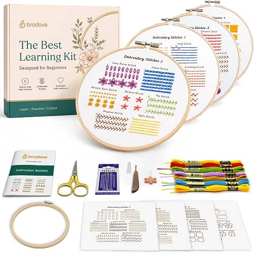 Bradove Classic Embroidery Learning Kit for Adults and Kids |