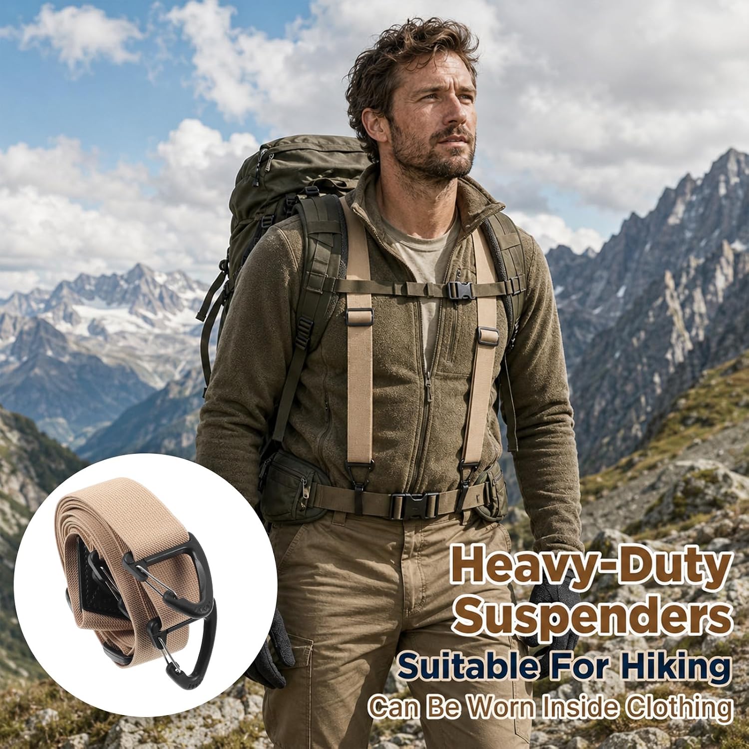 4Pcs X Back hidden suspenders for men Suspenders for Men under clothing, Nylon Adjustable invisible suspender for man with 1.5 Inch Wide Straps Adjustable Clips