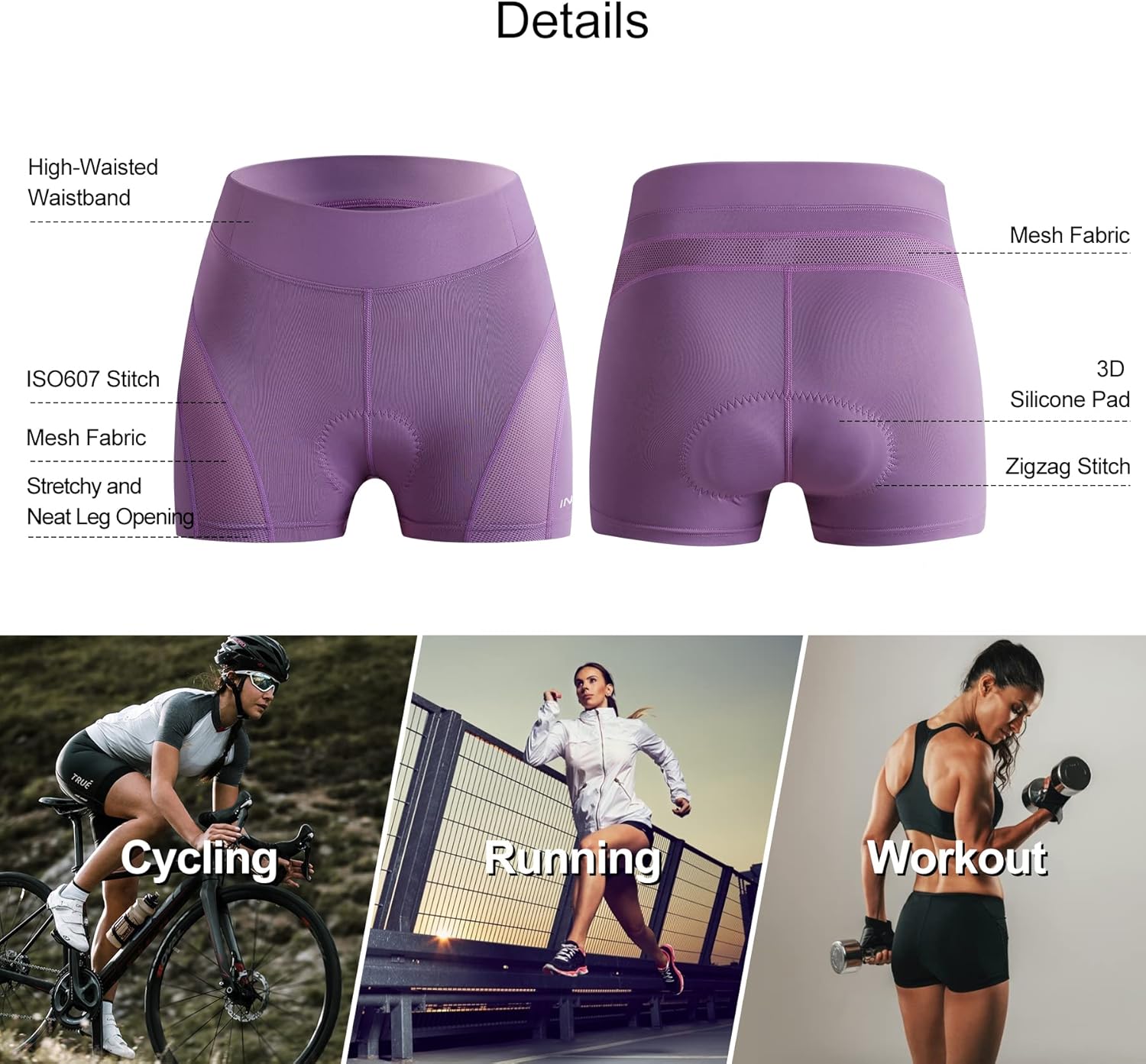 INBIKE Women's Cycling Shorts Padded Cycling Underwear - Image 6
