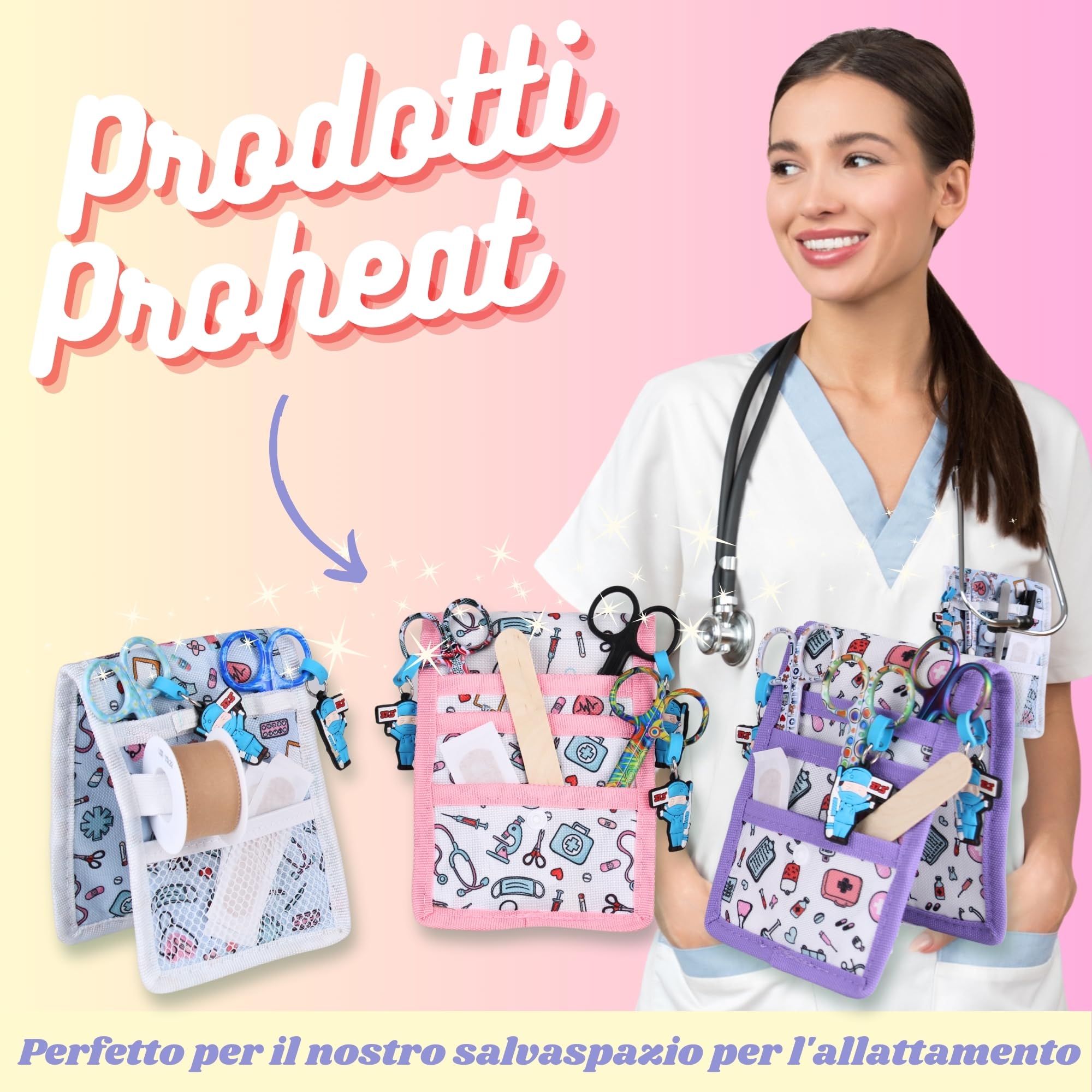 Ph Pro Heat Forbici Infermiere - Forbice Infermiere Professionale Dritte per Bendaggio - Accessori Infermieristica.