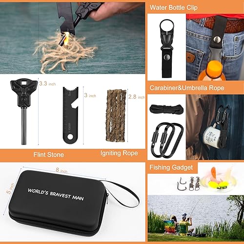 Miniatura 4 de Kit de supervivencia 34 en 1, equipo de supervivencia táctico de emergencia, accesorios de herramientas de camping, regalos para hombres, rellenos