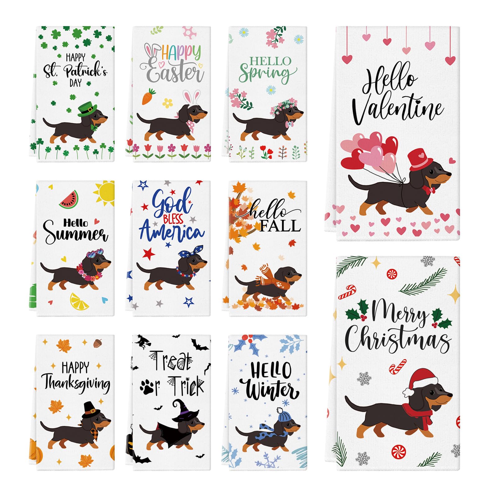 Toallas de mano de cachorros de 14x21 pulgadas, decoración de temporada para San Valentín